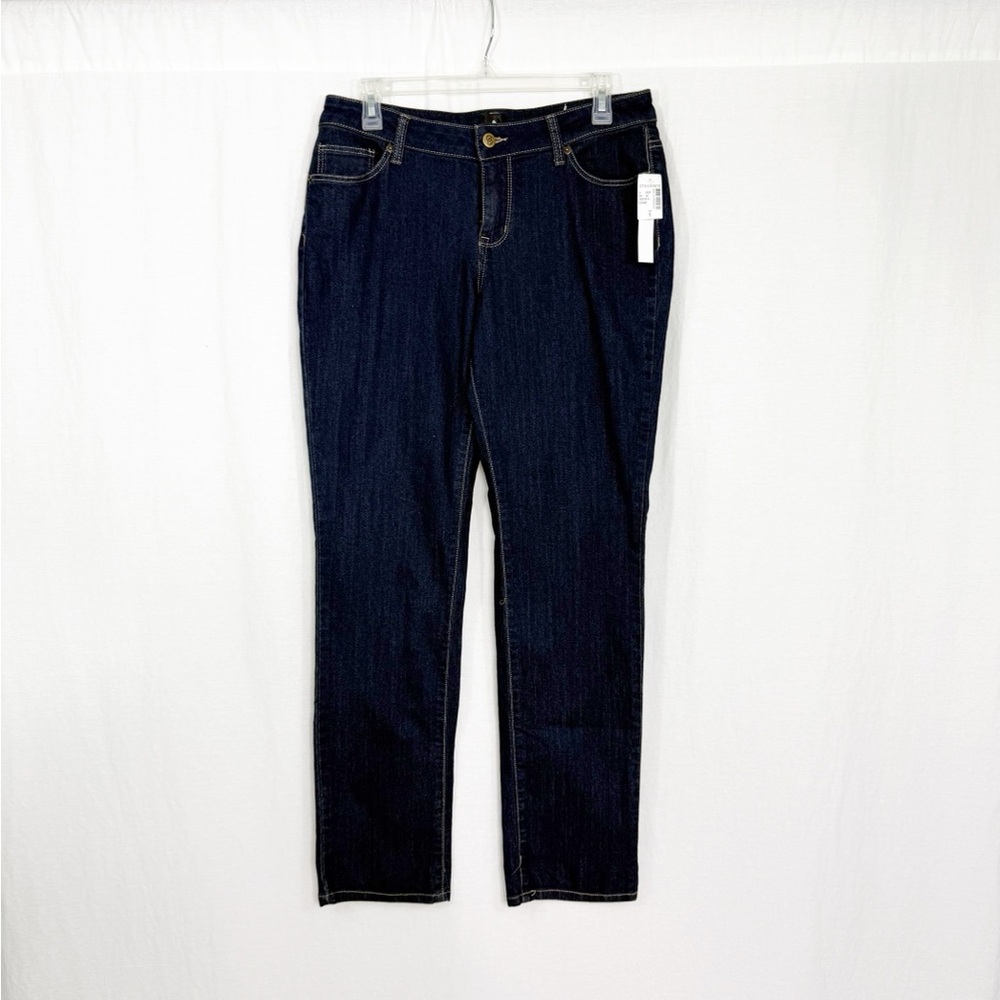 NEW Dress Barn Signature Fit Straight Leg Jeans, Size 6, Dark Blue